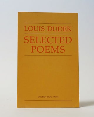 Item #11525 Selected Poems. LOUIS DUDEK