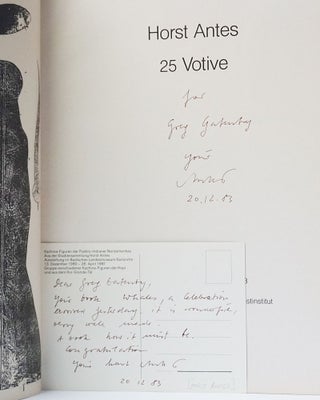 Horst Antes: 25 Votive (Inscribed, with additional inscribed postcard)