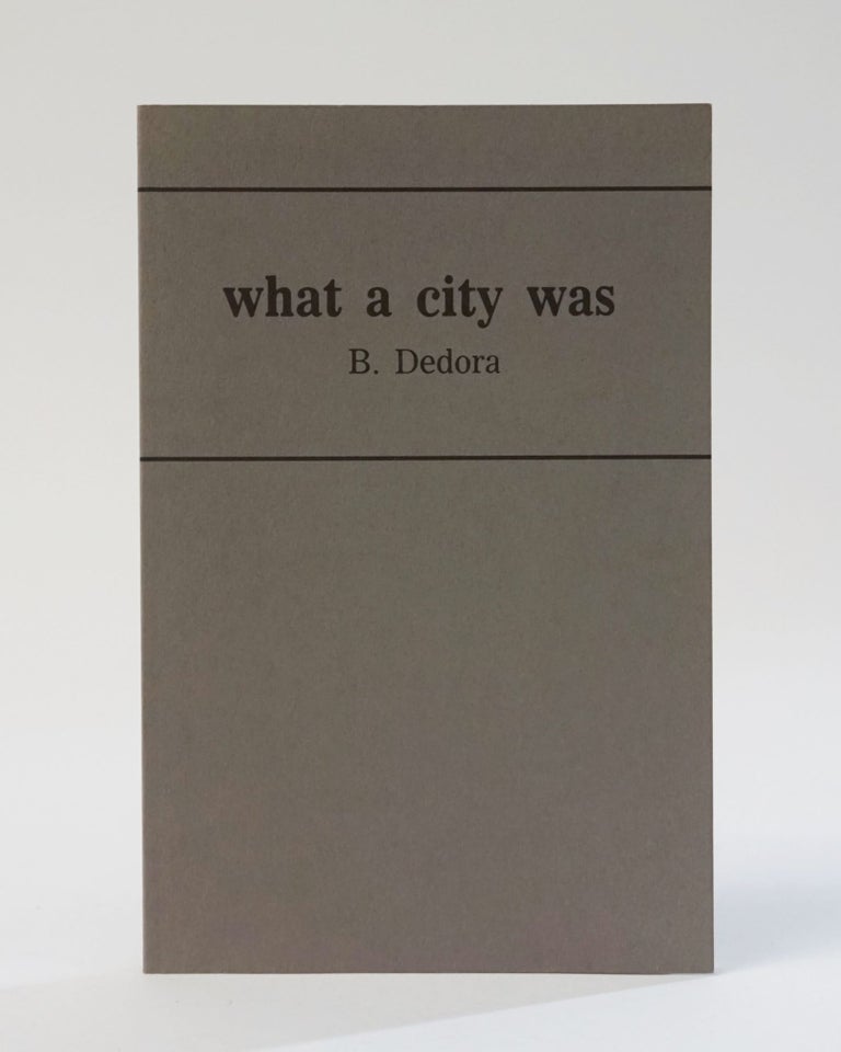 Item #11872 what a city was. Brian Dedora.