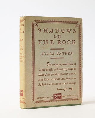 Item #12197 Shadows on the Rock. Willa Cather
