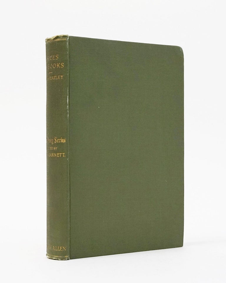 Item #12566 Prices of Books: An Inquiry Into the Changes in the Price of Books Which Have Occurred in England at Different Periods. Henry B. Wheatley.