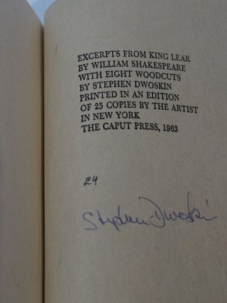 Lear. Excerpts from King Lear By William Shakespeare