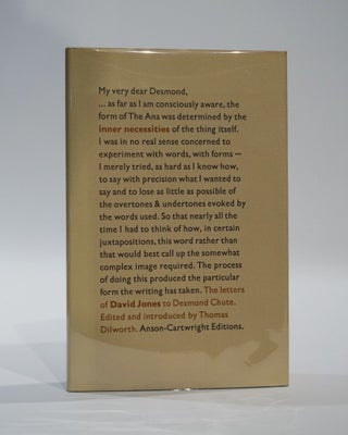 Item #45302 Inner Necessities: The Letters of David Jones to Desmond Chute. Thomas Dilworth,...
