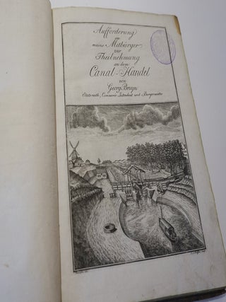 Item #45778 Opmuntring til mine Medborgere on Deeltagelse i Canal - Handel. George Bruyn
