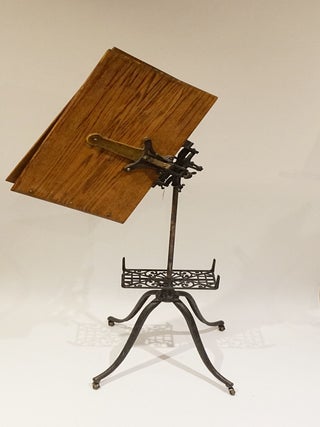 Item #47446 Antique Victorian Cast Iron Oak Music / Book Lectern Stand