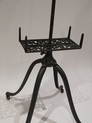 Antique Victorian Cast Iron Oak Music / Book Lectern Stand