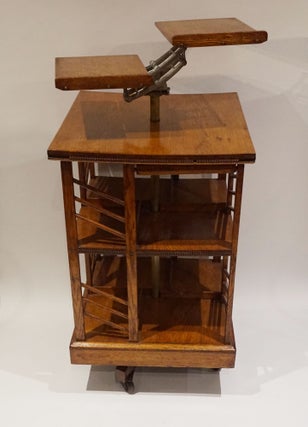 Item #47447 Antique Revolving Book Spinner with Lecturn and Pull-Out Book Rest