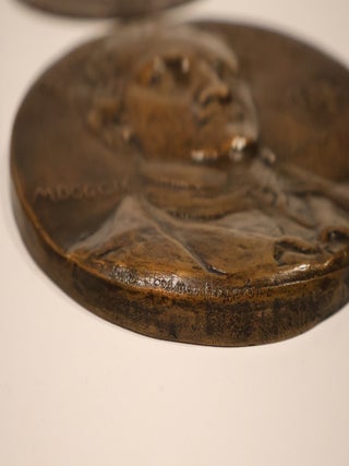 Grolier Club. Complete Author Series Medals. All Five Bronze Medals of the Literature Series: Hawthorne, Lowell, Poe, Longfellow and Emerson, 1892-1911