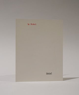Item #48038 Cycle? bp Nichol
