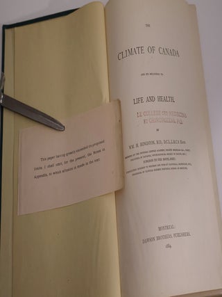 The Climate of Canada and its Relations to Life and Health
