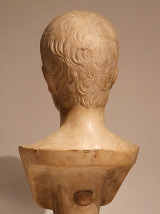 Carrara Marble Bust of Augustus Caesar - Italian Grand Tour Souvenir, c. 1890 .