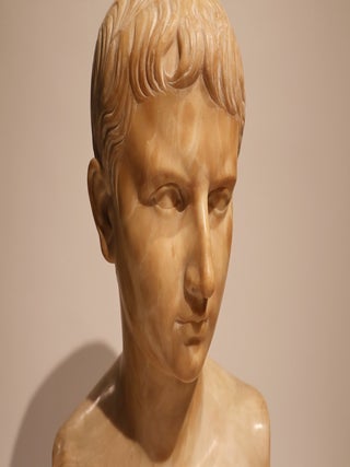 Carrara Marble Bust of Augustus Caesar - Italian Grand Tour Souvenir, c. 1890 .