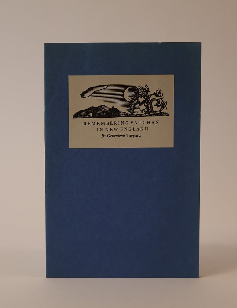 Item #49712 Remembering Vaughan in New England. Genevieve Taggard.