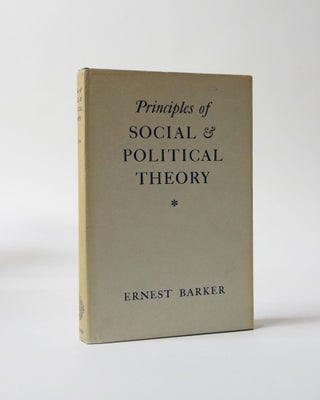 Item #6028 Principles of Social & Political Theory. Ernest Barker