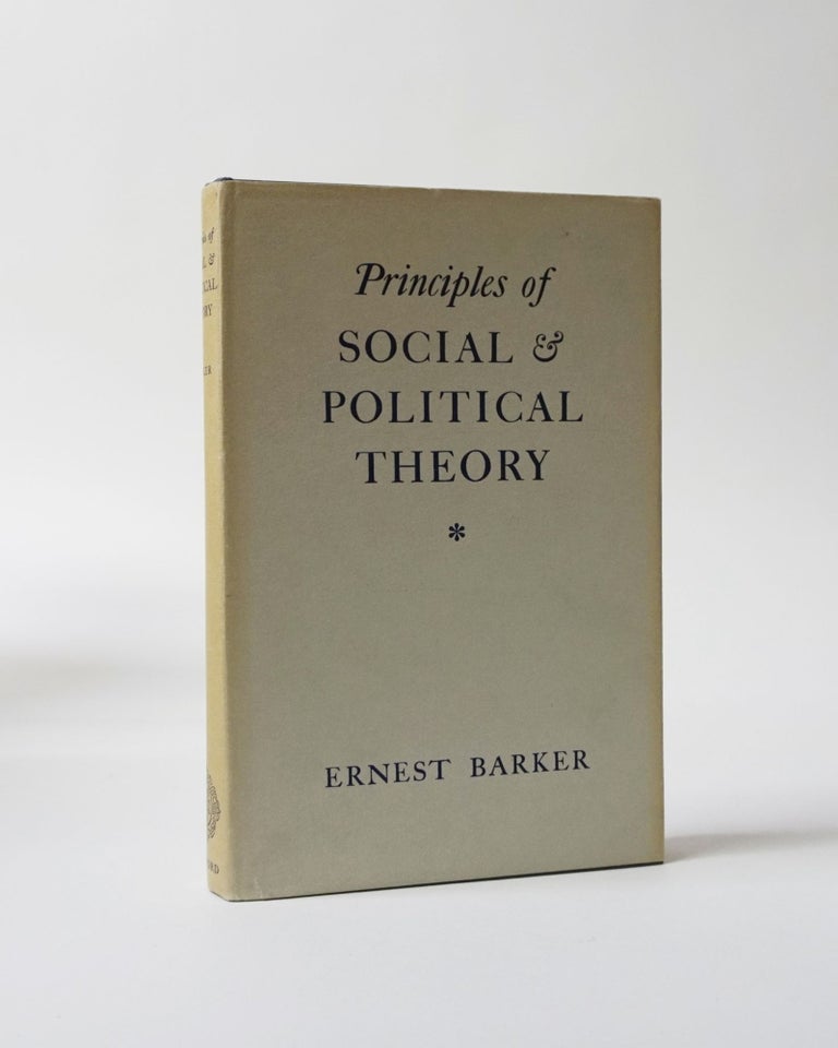 Item #6028 Principles of Social & Political Theory. Ernest Barker.