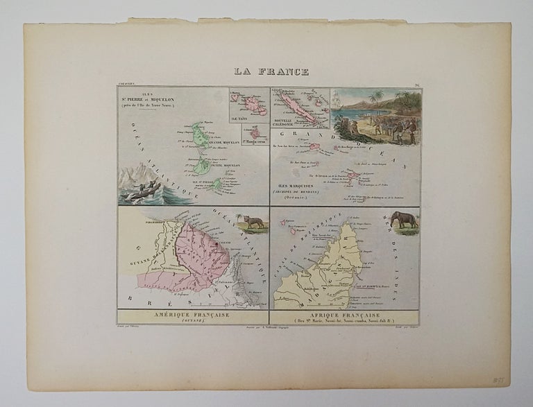 Item #6494 La France, Colonies. Map]. Alexandre Vuillemin.
