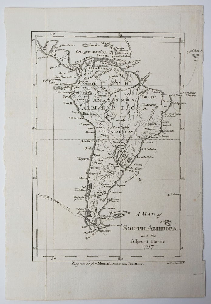 Item #6510 A Map of South America and the Adjacent Islands 1797. Map]. Jedidiah Morse.