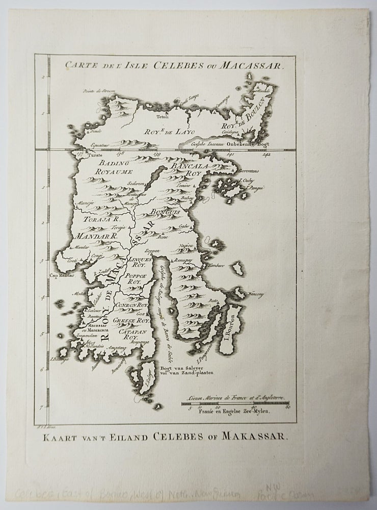 Item #6514 Carte De L'Isle Celebes ou Macassar. Kaart van t'Eiland Celebes of Makassar. Map]. Jakob van der Schley.
