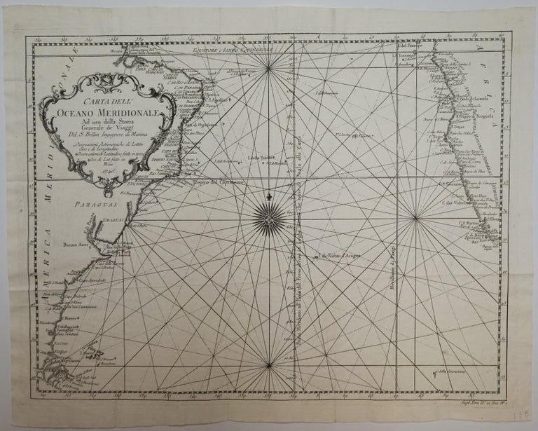 Item #6519 Carta dell Oceano Meridionale. Map]. Antoine Francois Prevost, Jacques-Nicolas Bellin, cartographer.