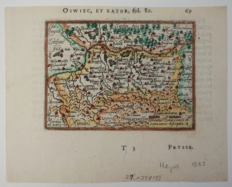 Item #6527 Oswiec, et Zator. Poland, Oswiecim] Map]. Abraham Ortelius.