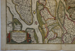 Novissima Delflandiae, Schielandiae et circumiacentium insularum ut Voornae, Overflackeae, Goereae, Iselmondae, aliarumque tabula. Map]