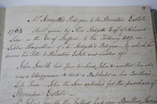 Handwritten Genealogical Manuscript: Pedigree of the Nott Family / Pedigree of the Hawkins Family. WITH Carnelian Fob Wax Seal Pendant; and 2 Drivers' Licences .